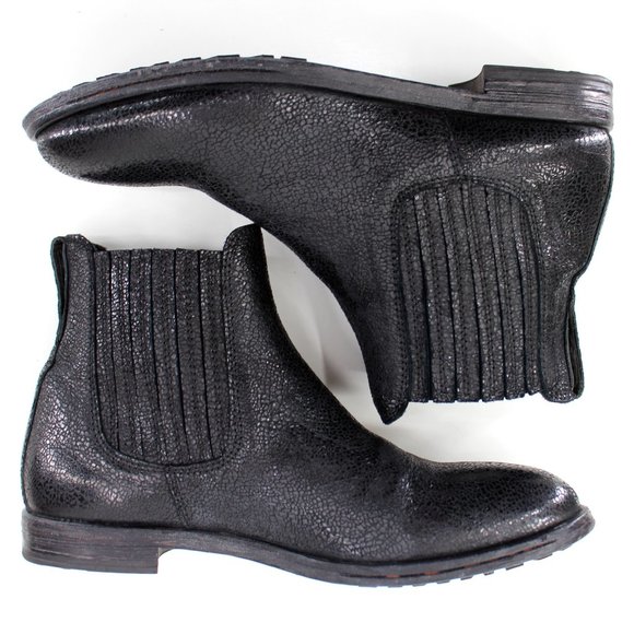 Moma Black Leather Chelsea Boots Round Toe Handmade Goodyear Welt - Picture 11 of 15